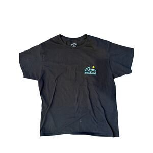 Billabong Men's Black Short Sleeve Teal Size Large Key West T Shirt EUC